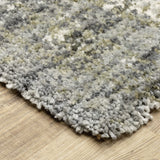 Oriental Weavers Aspen 530J9 Shag/Contemporary Abstract Polyester Indoor Area Rug Grey/ Ivory 6'7" x 9'6" A530J9200290ST