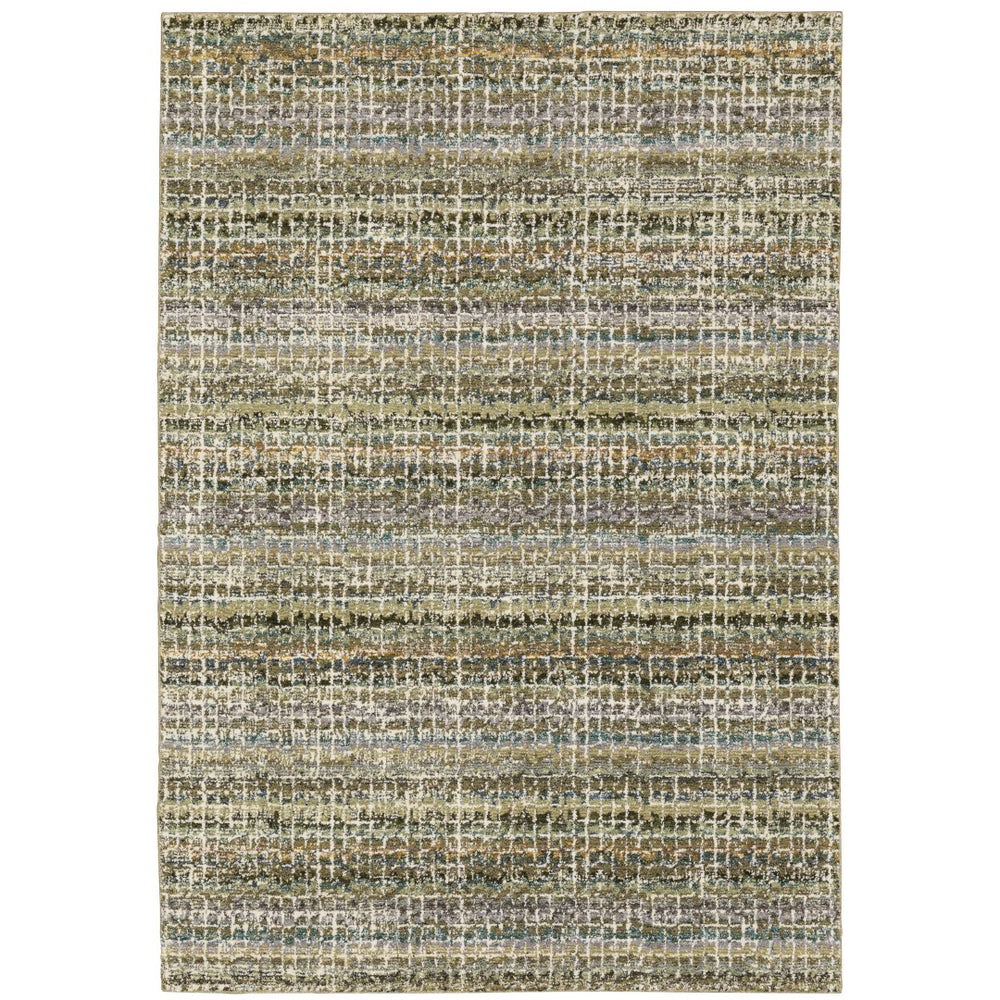 Oriental Weavers Atlas 747A0 Contemporary/Mid-Century Modern Abstract Nylon, Polypropylene Indoor Area Rug Green/ Multi 10' x 13'2" A747A0305400ST