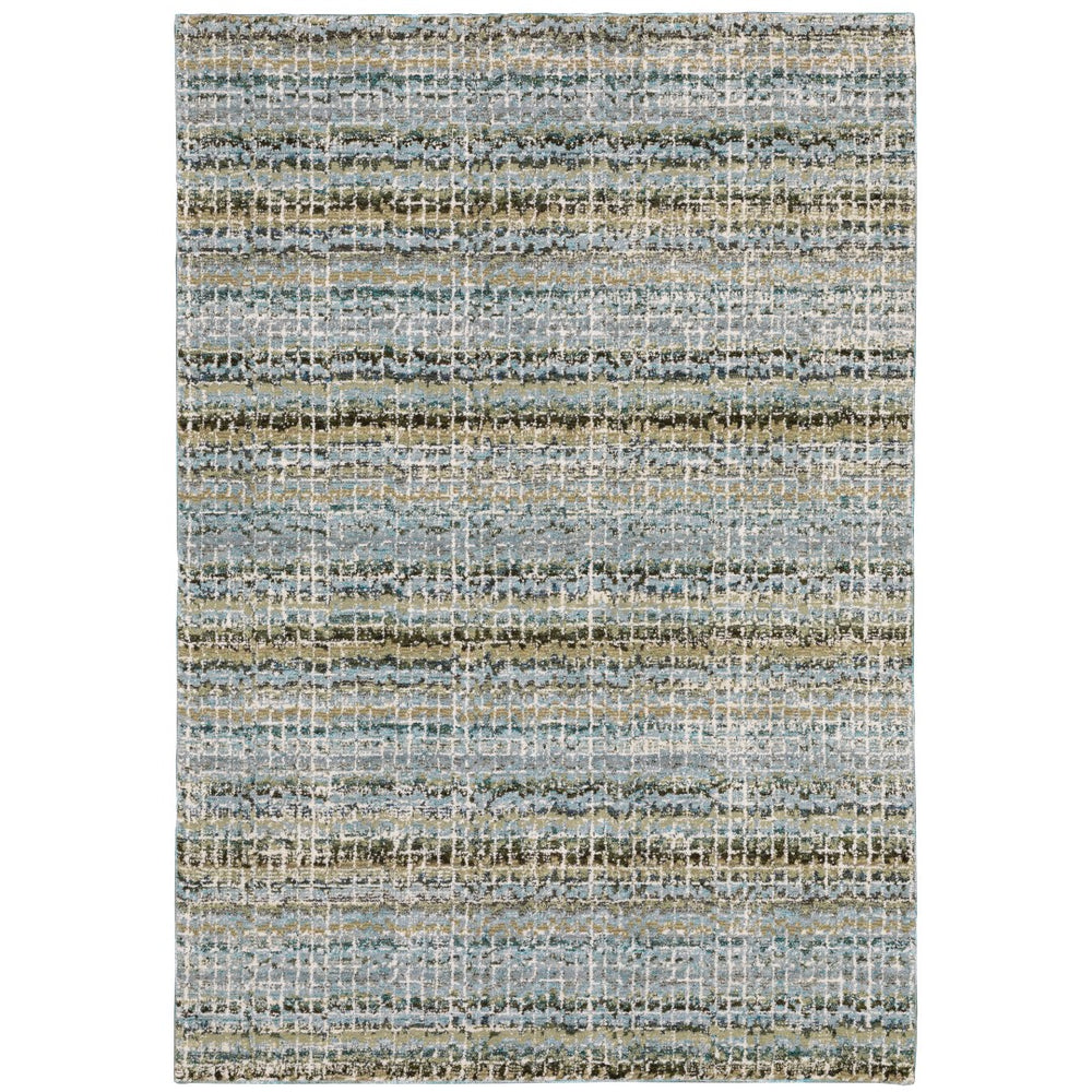 Oriental Weavers Atlas 747B0 Contemporary/Mid-Century Modern Abstract Nylon, Polypropylene Indoor Area Rug Blue/ Green 10' x 13'2" A747B0305400ST
