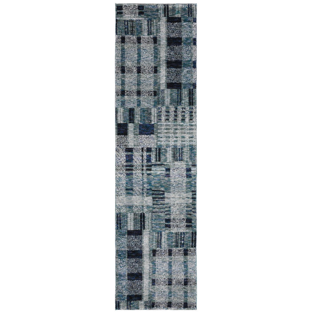 Oriental Weavers Atlas 752B0 Contemporary/ Geometric Nylon, Polypropylene Indoor Area Rug Blue 2'6" x 12' A752B0076365ST