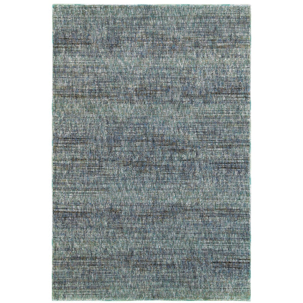 Oriental Weavers Atlas 8033J Transitional/Industrial Solid Nylon, Polypropylene Indoor Area Rug Blue/ Grey 10' x 13'2" A8033J305400ST