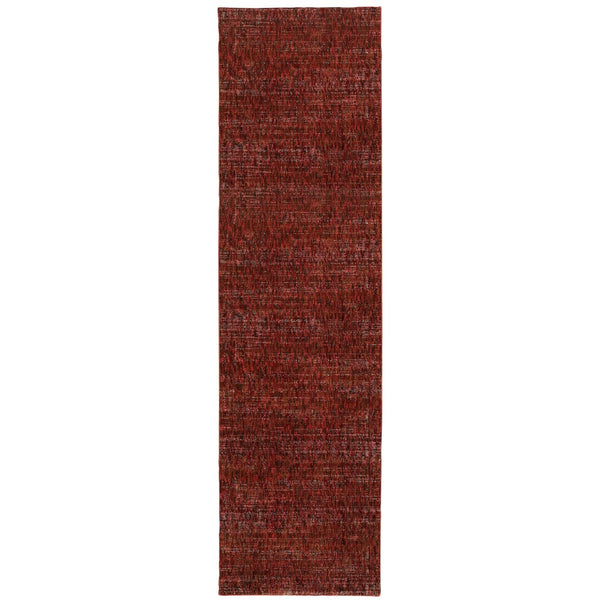 Oriental Weavers Atlas 8033K Transitional/Industrial Solid Nylon, Polypropylene Indoor Area Rug Red/ Rust 2'6" x 12' A8033K076365ST