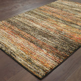 Oriental Weavers Atlas 8037C Transitional/Industrial Abstract Nylon, Polypropylene Indoor Area Rug Gold/ Charcoal 10' x 13'2" A8037C305400ST