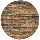 Oriental Weavers Atlas 8037C Transitional/Industrial Abstract Nylon, Polypropylene Indoor Area Rug Gold/ Charcoal 7'10" Round A8037C240RDST