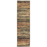 Oriental Weavers Atlas 8037C Transitional/Industrial Abstract Nylon, Polypropylene Indoor Area Rug Gold/ Charcoal 2'6" x 12' A8037C076365ST