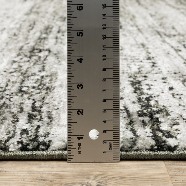 Oriental Weavers Atlas 8037G Transitional/Industrial Abstract Nylon, Polypropylene Indoor Area Rug Ash/ Charcoal 2'6" x 12' A8037G076365ST