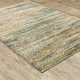 Oriental Weavers Atlas 8037J Transitional/Industrial Abstract Nylon, Polypropylene Indoor Area Rug Gold/ Green 10' x 13'2" A8037J305400ST