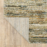 Oriental Weavers Atlas 8037J Transitional/Industrial Abstract Nylon, Polypropylene Indoor Area Rug Gold/ Green 2'6" x 12' A8037J076365ST