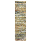 Oriental Weavers Atlas 8037J Transitional/Industrial Abstract Nylon, Polypropylene Indoor Area Rug Gold/ Green 2'6" x 12' A8037J076365ST