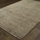 Oriental Weavers Atlas 8048B Transitional/Industrial Geometric Nylon, Polypropylene Indoor Area Rug Blue/ Gold 10' x 13'2" A8048B305400ST