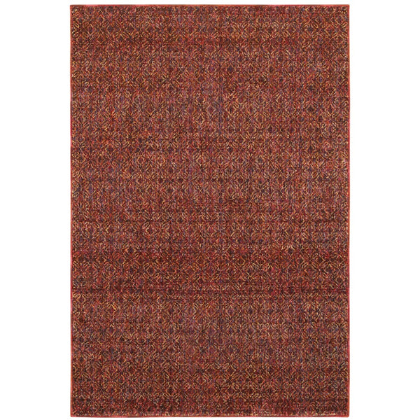 Oriental Weavers Atlas 8048K Transitional/Industrial Geometric Nylon, Polypropylene Indoor Area Rug Red/ Rust 10' x 13'2" A8048K305400ST