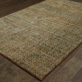 Oriental Weavers Atlas 8048P Transitional/Industrial Geometric Nylon, Polypropylene Indoor Area Rug Green/ Gold 10' x 13'2" A8048P305400ST