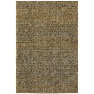 Oriental Weavers Atlas 8048P Transitional/Industrial Geometric Nylon, Polypropylene Indoor Area Rug Green/ Gold 10' x 13'2" A8048P305400ST