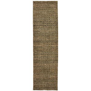 Oriental Weavers Atlas 8048P Transitional/Industrial Geometric Nylon, Polypropylene Indoor Area Rug Green/ Gold 2'6" x 12' A8048P076365ST