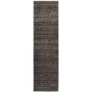 Oriental Weavers Atlas 8048Q Transitional/Industrial Geometric Nylon, Polypropylene Indoor Area Rug Black/ Grey 2'6" x 12' A8048Q076365ST