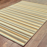 Oriental Weavers Bali 1001J Contemporary/ Striped Polypropylene Indoor/Outdoor Area Rug Grey/ Gold 8'6" x 13' B1001J259396ST