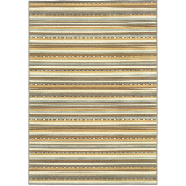 Oriental Weavers Bali 1001J Contemporary/ Striped Polypropylene Indoor/Outdoor Area Rug Grey/ Gold 8'6" x 13' B1001J259396ST