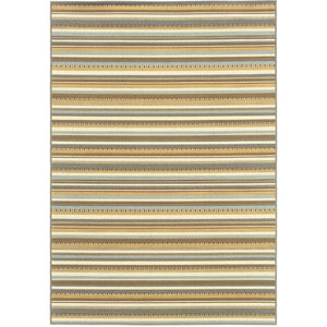 Oriental Weavers Bali 1001J Contemporary/ Striped Polypropylene Indoor/Outdoor Area Rug Grey/ Gold 8'6" x 13' B1001J259396ST