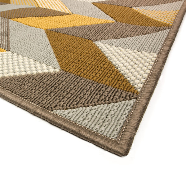 Oriental Weavers Bali 4902X Contemporary/Modern Geometric Polypropylene Indoor/Outdoor Area Rug Grey/ Gold 8'6" x 13' B4902X259396ST