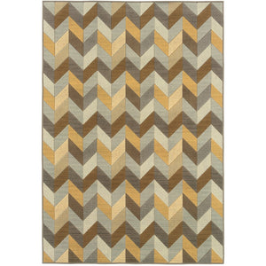 Oriental Weavers Bali 4902X Contemporary/Modern Geometric Polypropylene Indoor/Outdoor Area Rug Grey/ Gold 8'6" x 13' B4902X259396ST