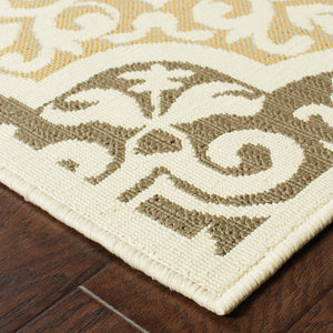 Oriental Weavers Bali 4904W Casual/ Floral Polypropylene Indoor/Outdoor Area Rug Ivory/ Grey 8'6" x 13' B4904W259396ST