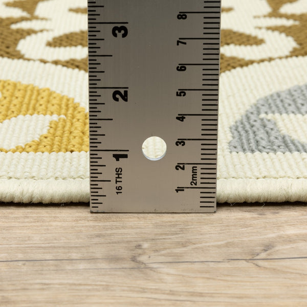 Oriental Weavers Bali 4904W Casual/ Floral Polypropylene Indoor/Outdoor Area Rug Ivory/ Grey 8'6" x 13' B4904W259396ST