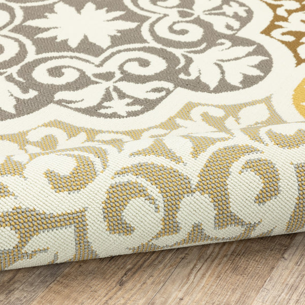 Oriental Weavers Bali 4904W Casual/ Floral Polypropylene Indoor/Outdoor Area Rug Ivory/ Grey 8'6" x 13' B4904W259396ST