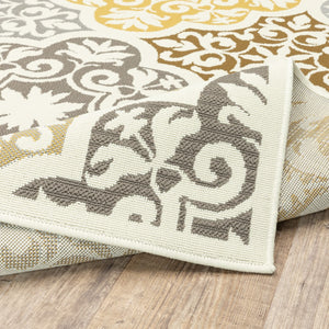 Oriental Weavers Bali 4904W Casual/ Floral Polypropylene Indoor/Outdoor Area Rug Ivory/ Grey 8'6" x 13' B4904W259396ST