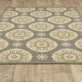 Oriental Weavers Bali 5863N Transitional/Casual Floral Polypropylene Indoor/Outdoor Area Rug Grey/ Gold 8'6" x 13' B4863N259396ST