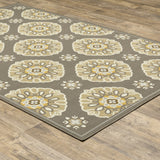 Oriental Weavers Bali 5863N Transitional/Casual Floral Polypropylene Indoor/Outdoor Area Rug Grey/ Gold 8'6" x 13' B4863N259396ST