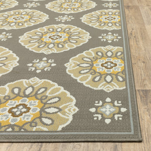 Oriental Weavers Bali 5863N Transitional/Casual Floral Polypropylene Indoor/Outdoor Area Rug Grey/ Gold 8'6" x 13' B4863N259396ST