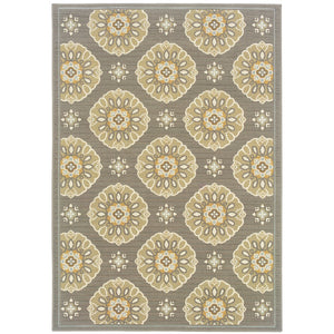 Oriental Weavers Bali 5863N Transitional/Casual Floral Polypropylene Indoor/Outdoor Area Rug Grey/ Gold 8'6" x 13' B4863N259396ST