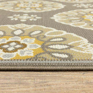 Oriental Weavers Bali 5863N Transitional/Casual Floral Polypropylene Indoor/Outdoor Area Rug Grey/ Gold 8'6" x 13' B4863N259396ST