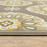 Oriental Weavers Bali 5863N Transitional/Casual Floral Polypropylene Indoor/Outdoor Area Rug Grey/ Gold 8'6" x 13' B4863N259396ST