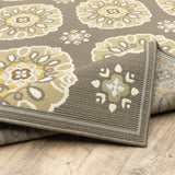 Oriental Weavers Bali 5863N Transitional/Casual Floral Polypropylene Indoor/Outdoor Area Rug Grey/ Gold 8'6" x 13' B4863N259396ST