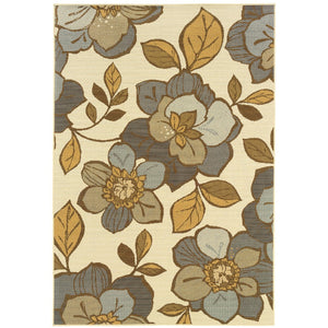 Oriental Weavers Bali 9448M Nature/Contemporary Floral Polypropylene Indoor/Outdoor Area Rug Ivory/ Grey 8'6" x 13' B9448M259396ST