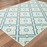 Oriental Weavers Barbados 1801H Casual/ Geometric Polypropylene Indoor/Outdoor Area Rug Blue/ Ivory 7'10" x 10' B1801H240305ST