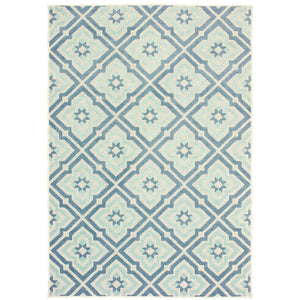 Oriental Weavers Barbados 1801H Casual/ Geometric Polypropylene Indoor/Outdoor Area Rug Blue/ Ivory 7'10" x 10' B1801H240305ST