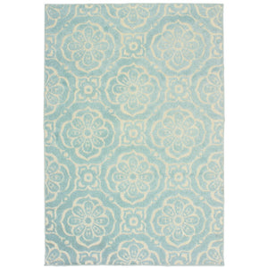 Oriental Weavers Barbados 539L4 Global/Casual Floral Polypropylene Indoor/Outdoor Area Rug Blue/ Ivory 7'10" x 10' B539L4240305ST