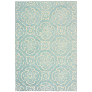 Oriental Weavers Barbados 539L4 Global/Casual Floral Polypropylene Indoor/Outdoor Area Rug Blue/ Ivory 7'10" x 10' B539L4240305ST