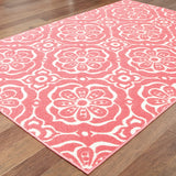 Oriental Weavers Barbados 539O4 Global/Casual Floral Polypropylene Indoor/Outdoor Area Rug Pink/ Ivory 9'10" x 12'10" B539O4300390ST