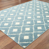 Oriental Weavers Barbados 5502B Casual/ Geometric Polypropylene Indoor/Outdoor Area Rug Blue/ Ivory 7'10" x 10' B5502B240305ST