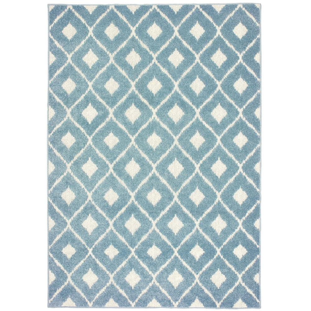 Oriental Weavers Barbados 5502B Casual/ Geometric Polypropylene Indoor/Outdoor Area Rug Blue/ Ivory 7'10" x 10' B5502B240305ST