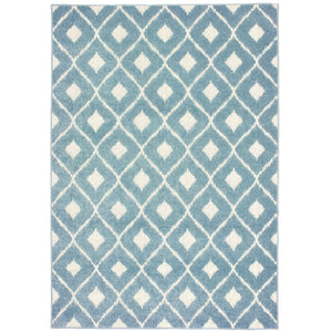 Oriental Weavers Barbados 5502B Casual/ Geometric Polypropylene Indoor/Outdoor Area Rug Blue/ Ivory 7'10" x 10' B5502B240305ST