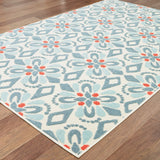 Oriental Weavers Barbados 5994Z Casual/ Floral Polypropylene Indoor/Outdoor Area Rug Blue/ Ivory 7'10" x 10' B5994Z240305ST