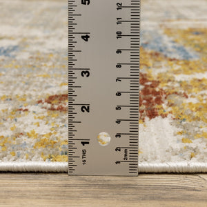 Oriental Weavers Bauer 1340W Modern & Contemporary/Industrial Abstract PET Fibers Indoor Area Rug Beige/ Multi 9'10" x 12'10" B1340W300390ST