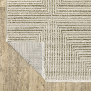 Oriental Weavers Bauer 4150E Modern & Contemporary/Industrial Geometric PET Fibers Indoor Area Rug Beige/ Ivory 9'10" x 12'10" B4150E300390ST