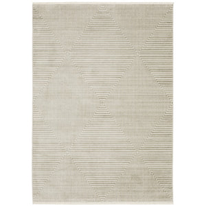 Oriental Weavers Bauer 4150E Modern & Contemporary/Industrial Geometric PET Fibers Indoor Area Rug Beige/ Ivory 9'10" x 12'10" B4150E300390ST