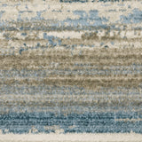 Oriental Weavers Bauer 042L2 Modern & Contemporary/Industrial Striped PET Fibers Indoor Area Rug Blue/ Beige 9'10" x 12'10" B042L2300390ST