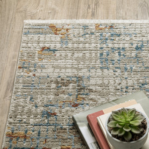 Oriental Weavers Bauer 005E2 Modern & Contemporary/Industrial Abstract PET Fibers Indoor Area Rug Beige/ Multi 9'10" x 12'10" B005E2300390ST